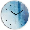 Wallfluent Horloge murale fi60 cm Aiguilles noires Dégradé bleu 1 pcs* Horloge