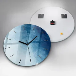 Wallfluent Horloge murale fi60 cm Aiguilles noires Dégradé bleu 1 pcs* Horloge