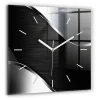 Wallfluent Horloge murale 60x60 cm Aiguilles blanches Lignes noires et argentées 1 pcs