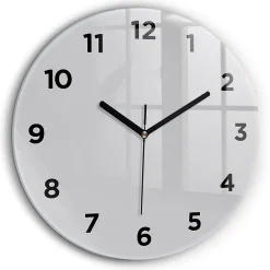 Wallfluent Horloge murale fi60 cm Avec chiffres Aiguilles noires Gris clair 1 pcs* Horloge