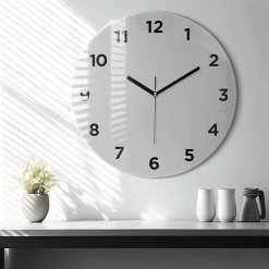 Wallfluent Horloge murale fi60 cm Avec chiffres Aiguilles noires Gris clair 1 pcs* Horloge