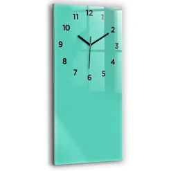 Wallfluent Horloge murale 30x60 cm Avec chiffres Aiguilles noires Turquoise 1 pcs* Horloge