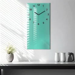 Wallfluent Horloge murale 30x60 cm Avec chiffres Aiguilles noires Turquoise 1 pcs* Horloge