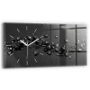 Wallfluent Horloge murale 60x30 cm Aiguilles blanches Abstraction noire 1 pcs* Horloge