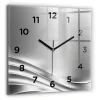 Wallfluent Horloge murale 60x60 cm Avec chiffres Aiguilles noires Abstraction argentée 1 pcs* Horloge