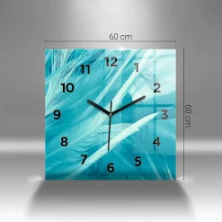 Wallfluent Horloge murale 60x60 cm Avec chiffres Aiguilles noires Abstraction argentée 1 pcs* Horloge
