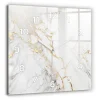 Wallfluent Horloge murale 60x60 cm Avec chiffres Aiguilles blanches Marbre décoratif 1 pcs* Horloge