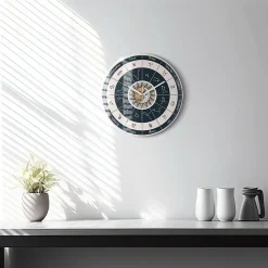 Wallfluent Horloge murale fi30 cm Aiguilles blanches Constellations et zodiaque 1 pcs* Horloge