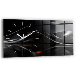 Wallfluent Horloge murale 60x30 cm Aiguilles blanches Abstraction 1 pcs
