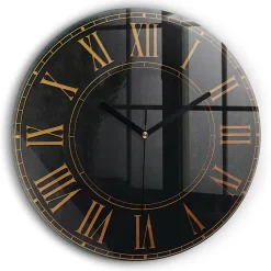 Wallfluent Horloge murale fi60 cm Aiguilles noires Chiffres romains anciens 1 pcs* Horloge