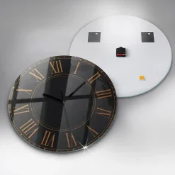 Wallfluent Horloge murale fi60 cm Aiguilles noires Chiffres romains anciens 1 pcs* Horloge