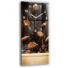 Wallfluent Horloge murale 30x60 cm Avec chiffres Aiguilles blanches Café chaud 1 pcs* Horloge