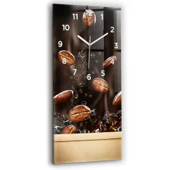 Wallfluent Horloge murale 30x60 cm Avec chiffres Aiguilles blanches Café chaud 1 pcs* Horloge