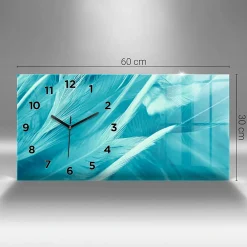 Clearance Wallfluent Horloge murale 60x30 cm Avec chiffres Aiguilles noires Feuillage 1 pcs