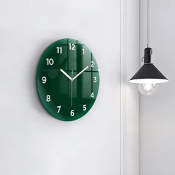 Discount Wallfluent Horloge murale fi30 cm Avec chiffres Aiguilles blanches Vert bouteille 1 pcs