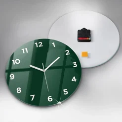 Discount Wallfluent Horloge murale fi30 cm Avec chiffres Aiguilles blanches Vert bouteille 1 pcs