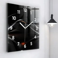 Best Wallfluent Horloge murale 60x60 cm Avec chiffres Aiguilles blanches Abstraction 1 pcs