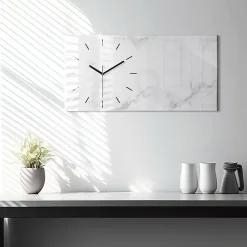 Clearance Wallfluent Horloge murale 60x30 cm Aiguilles noires Marbre 1 pcs