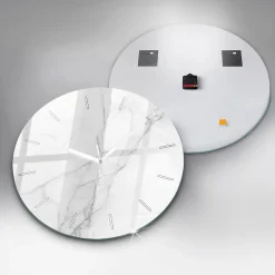 Best Wallfluent Horloge murale fi60 cm Aiguilles blanches Marbre ornemental 1 pcs