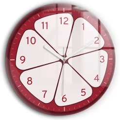 Wallfluent Horloge murale fi60 cm Aiguilles blanches Fruit coupé 1 pcs