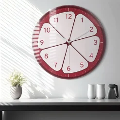 Wallfluent Horloge murale fi60 cm Aiguilles blanches Fruit coupé 1 pcs