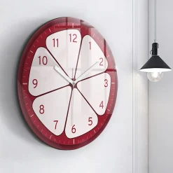 Wallfluent Horloge murale fi60 cm Aiguilles blanches Fruit coupé 1 pcs