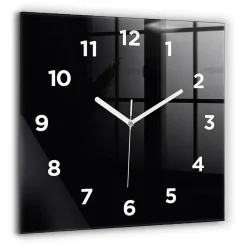 Wallfluent Horloge murale 60x60 cm Avec chiffres Aiguilles blanches Noir 1 pcs* Horloge