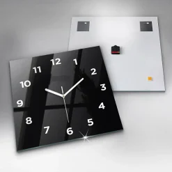 Wallfluent Horloge murale 60x60 cm Avec chiffres Aiguilles blanches Noir 1 pcs* Horloge