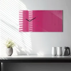 Clearance Wallfluent Horloge murale 60x30 cm Aiguilles noires Rose vif 1 pcs