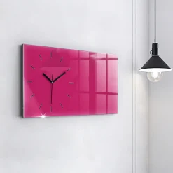 Clearance Wallfluent Horloge murale 60x30 cm Aiguilles noires Rose vif 1 pcs