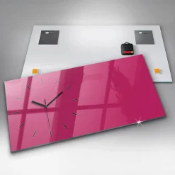 Clearance Wallfluent Horloge murale 60x30 cm Aiguilles noires Rose vif 1 pcs