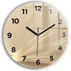 Wallfluent Horloge murale fi30 cm Avec chiffres Aiguilles noires Lumière abstraite 1 pcs* Horloge