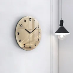 Wallfluent Horloge murale fi30 cm Avec chiffres Aiguilles noires Lumière abstraite 1 pcs* Horloge
