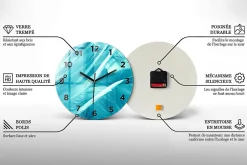 Wallfluent Horloge murale fi30 cm Avec chiffres Aiguilles noires Lumière abstraite 1 pcs* Horloge