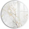 Wallfluent Horloge murale fi30 cm Avec chiffres Aiguilles blanches Marbre décoratif 1 pcs* Horloge