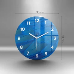 Wallfluent Horloge murale fi30 cm Avec chiffres Aiguilles blanches Marbre décoratif 1 pcs* Horloge