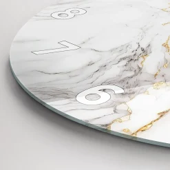 Wallfluent Horloge murale fi30 cm Avec chiffres Aiguilles blanches Marbre décoratif 1 pcs* Horloge