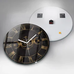 Wallfluent Horloge murale fi60 cm Aiguilles blanches Chiffres romains dorés 1 pcs* Horloge