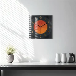 Clearance Wallfluent Horloge murale 30x30 cm Aiguilles noires Lune pleine 1 pcs