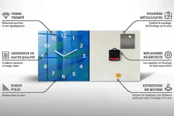 Hot Wallfluent Horloge murale 60x30 cm Avec chiffres Aiguilles blanches Couleur blanc cassé 1 pcs