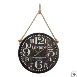 Outlet Atmosphera Créateur D'Intérieur Horloge noire à suspendre - métal D52 cm - Atmosphera