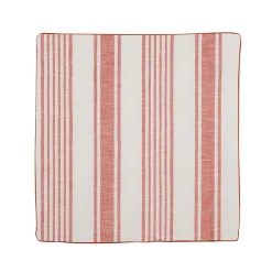 Hot Linder Housse de coussin - Effet rayures d'antan (60x60 cm - Rouge)