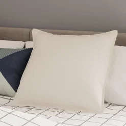 GoodHome Housse de coussin 100% coton Hiva beige l.45 x H.45cm* Housse De Coussin|Housse De Coussin