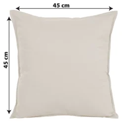 GoodHome Housse de coussin 100% coton Hiva beige l.45 x H.45cm* Housse De Coussin|Housse De Coussin