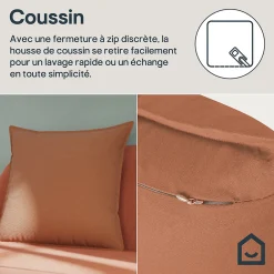 GoodHome Housse de coussin 100% coton Jalna Terracotta l.45 x H.45cm* Housse De Coussin|Housse De Coussin