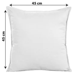 GoodHome Housse de coussin 100% coton blanc l.45 x H.45 cm Hiva* Housse De Coussin|Housse De Coussin