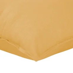Clearance GoodHome Housse de coussin 100% coton Hiva jaune ocre l.60 x H.60cm