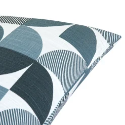 Clearance GoodHome Housse de coussin 100% coton Peca imprimé géométrique bleu marine l.60 x H.40cm