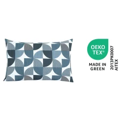 Clearance GoodHome Housse de coussin 100% coton Peca imprimé géométrique bleu marine l.60 x H.40cm