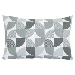 GoodHome Housse de coussin 100% coton Peca imprimé géométrique gris l.60 x H.40cm* Housse De Coussin|Housse De Coussin